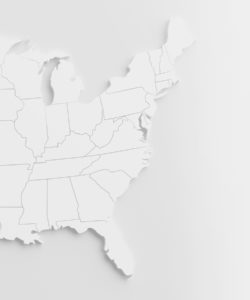 Empty map of the Eastern coast of the US